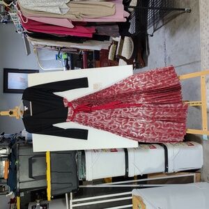 Black and Red Long Sleeve Dress